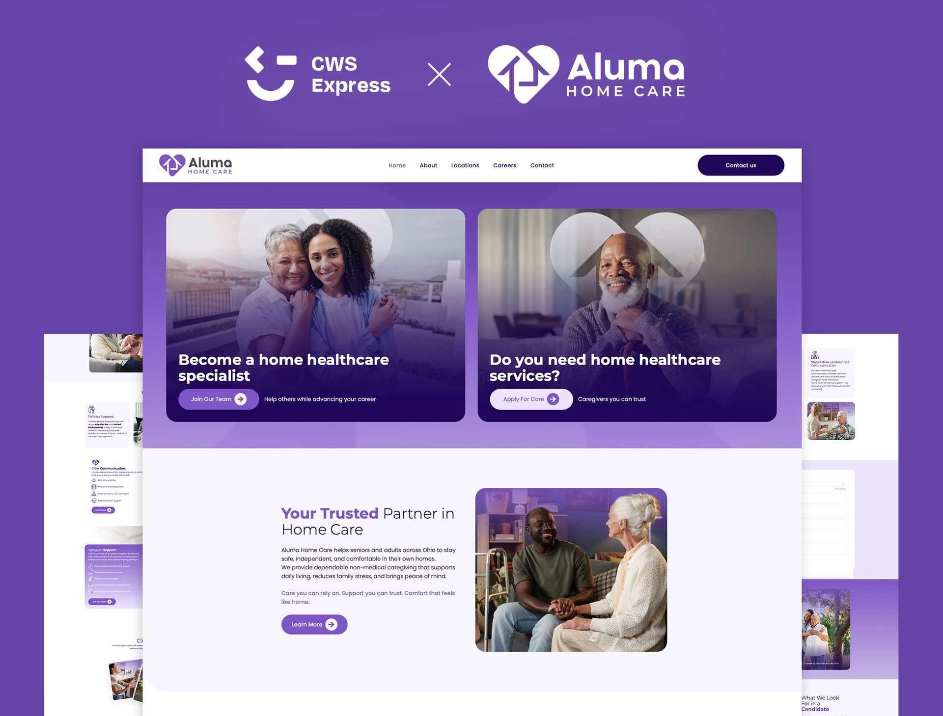 Aluma Home Care website preview