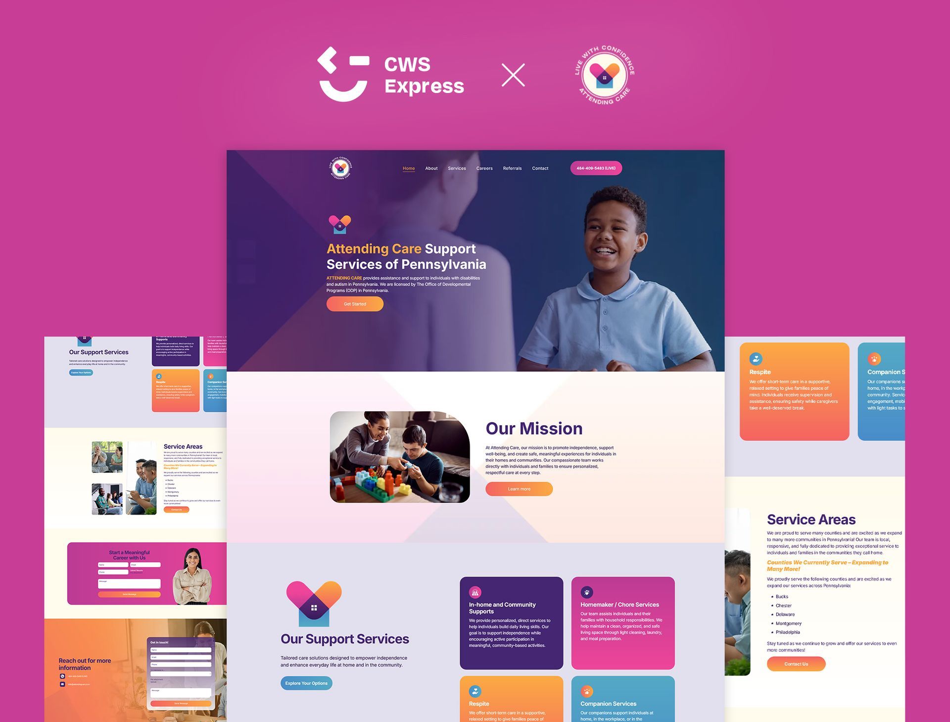 Attending Care website preview