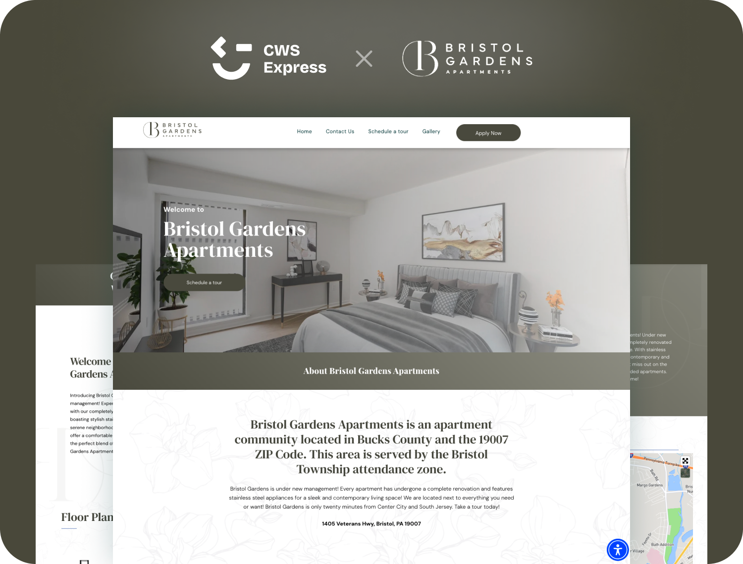 Bristol Gardens Apartments website preview