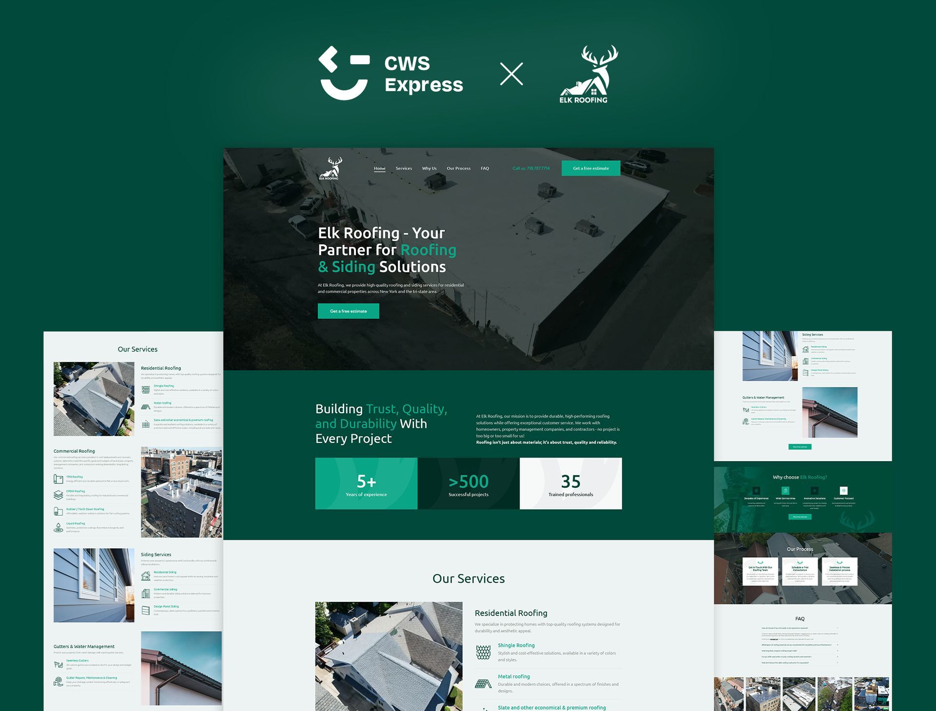 Elk Roofing website preview