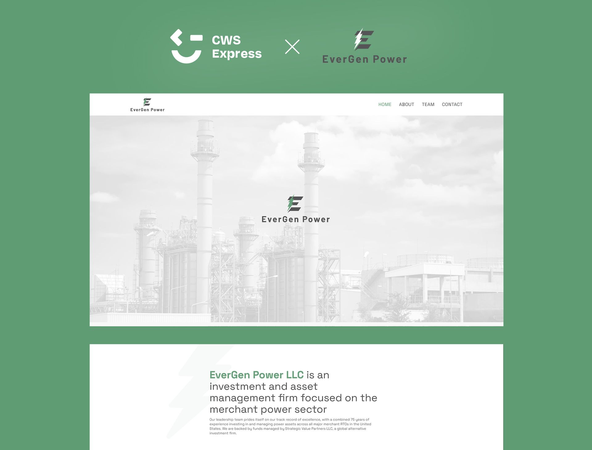 EverGen Power website preview