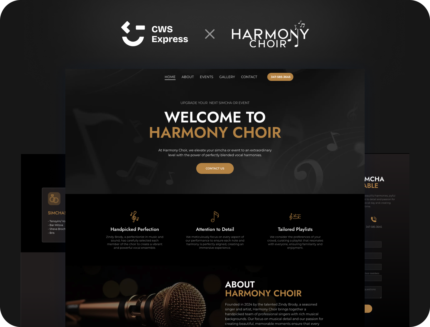 Harmony Choir website preview