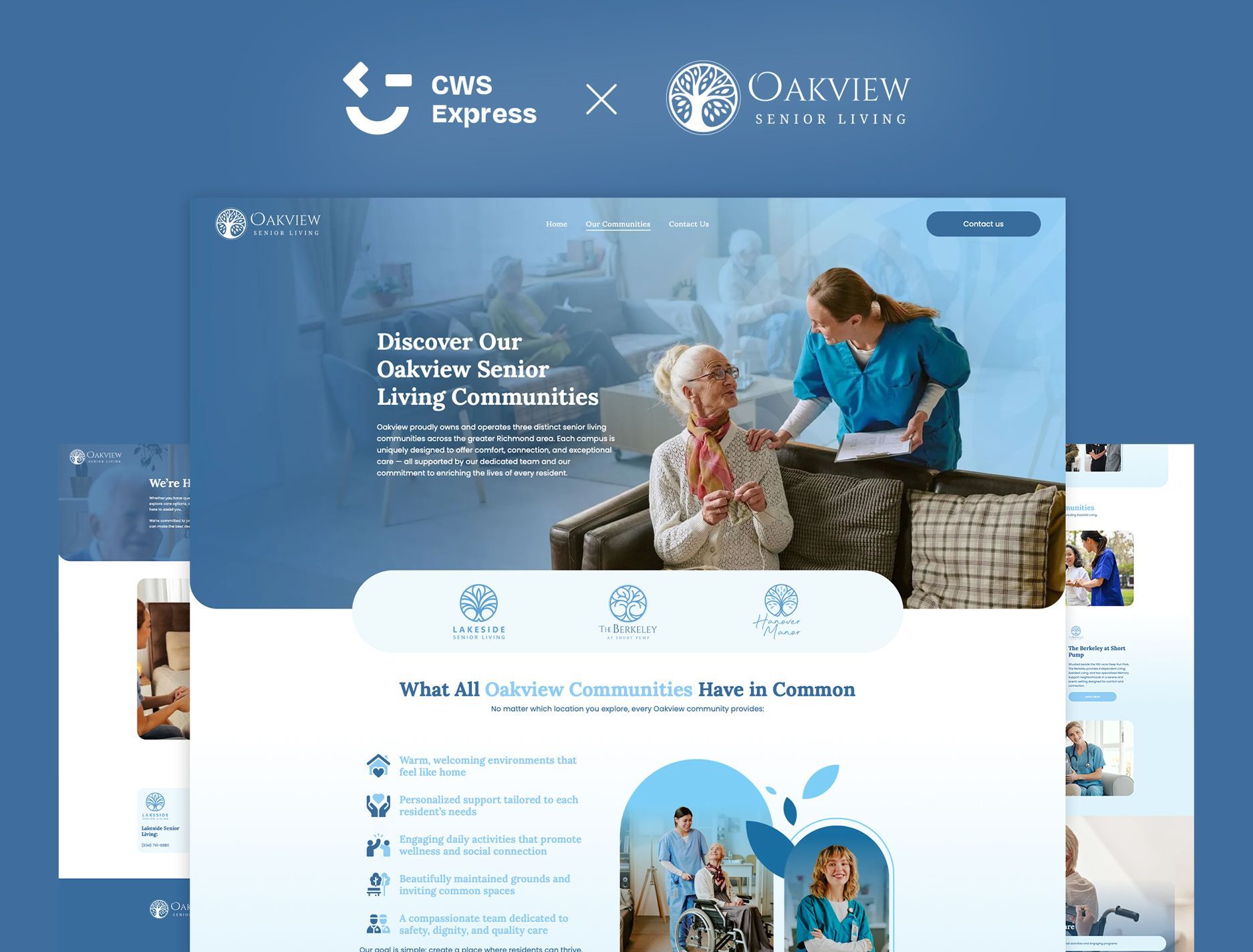Oakview Senior Living website preview