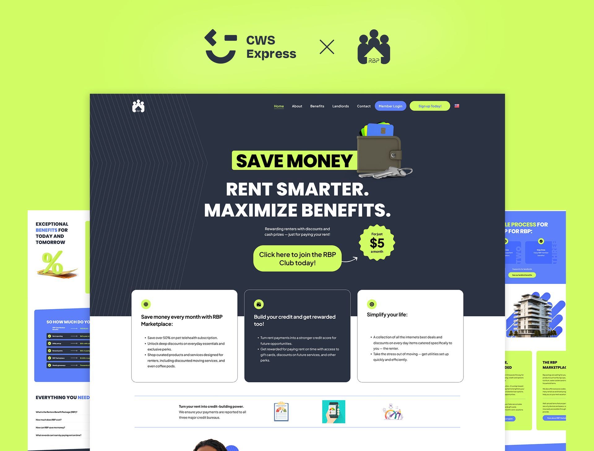 Renters Benefit Package website preview
