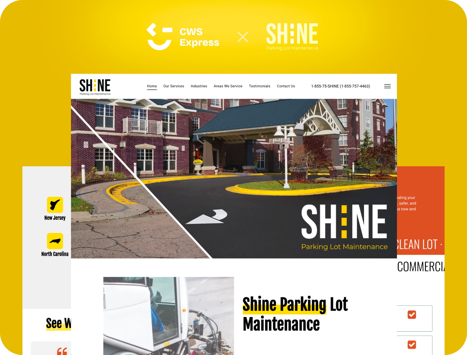 Shine Parking Lot Maintenance website preview