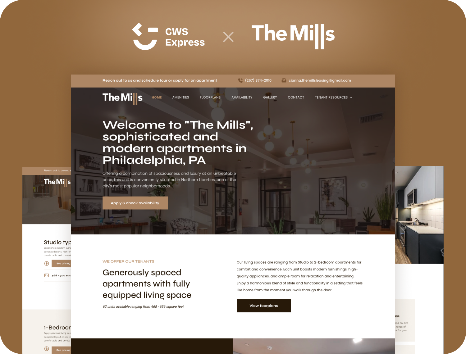 The Mills website preview