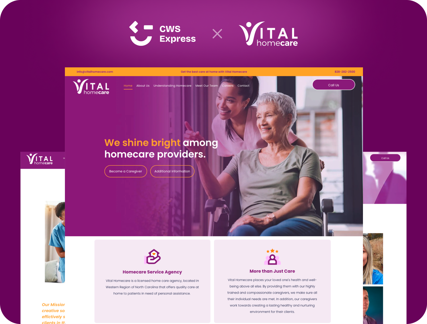 Vital Homecare website preview