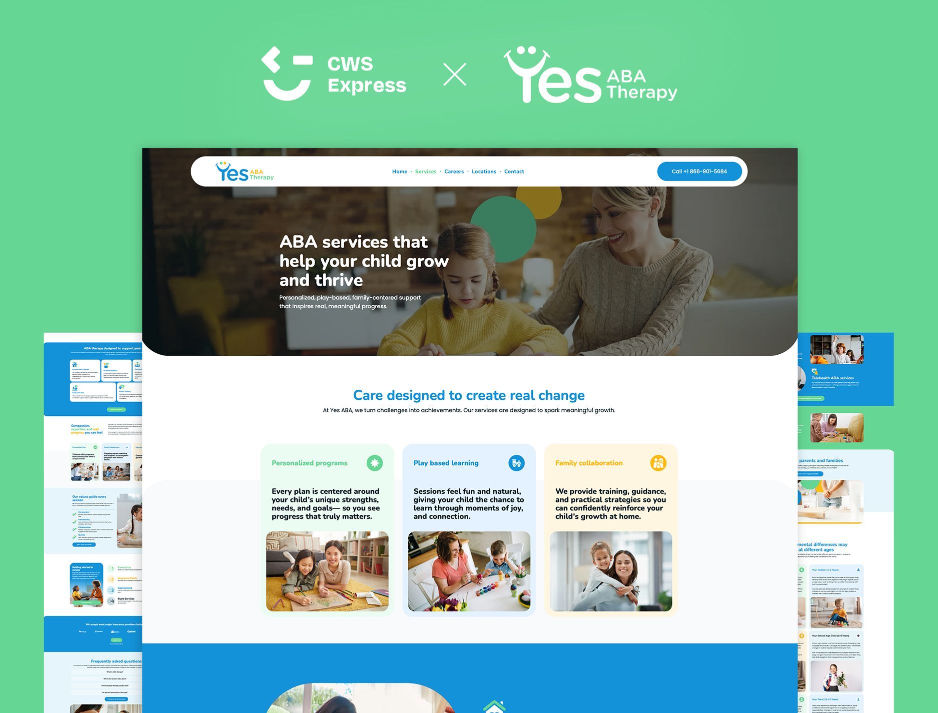 Yes ABA Therapy website preview