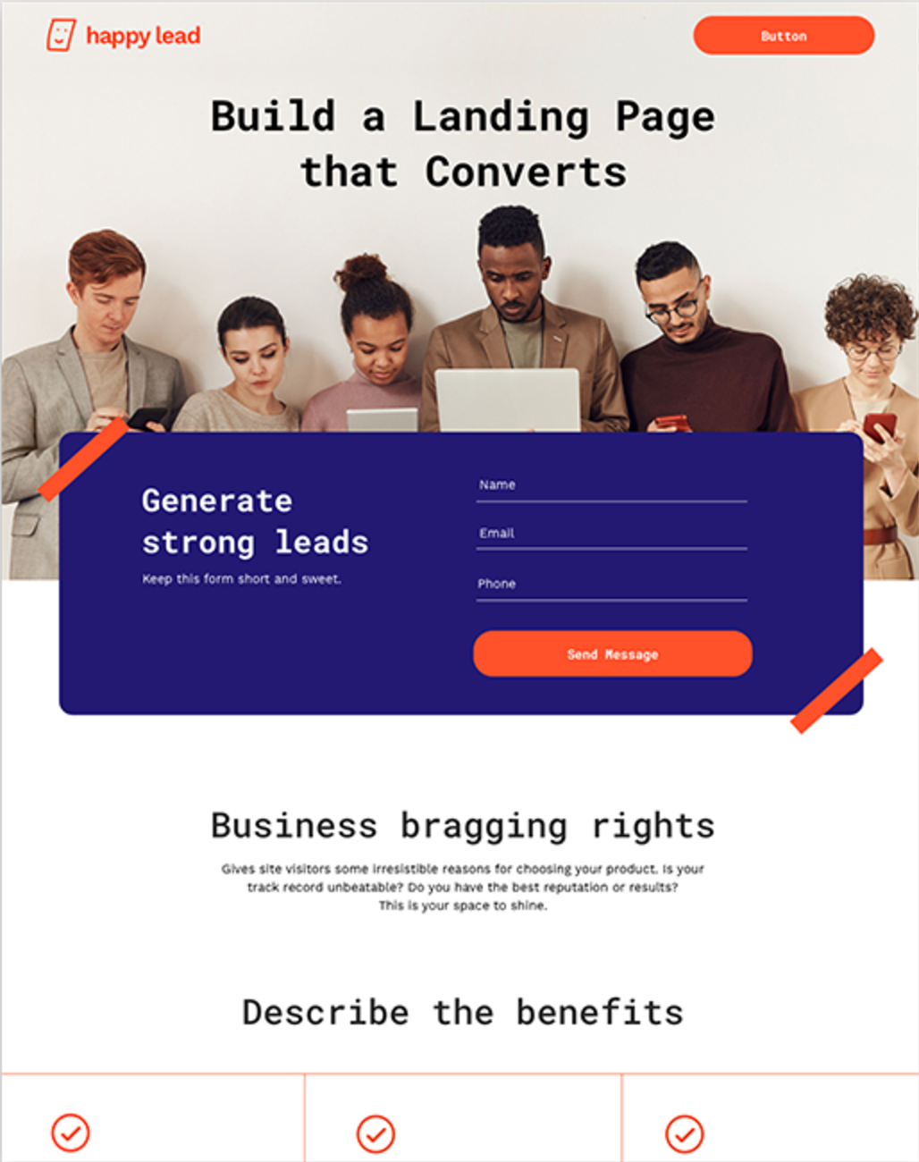 Lead Generation template preview