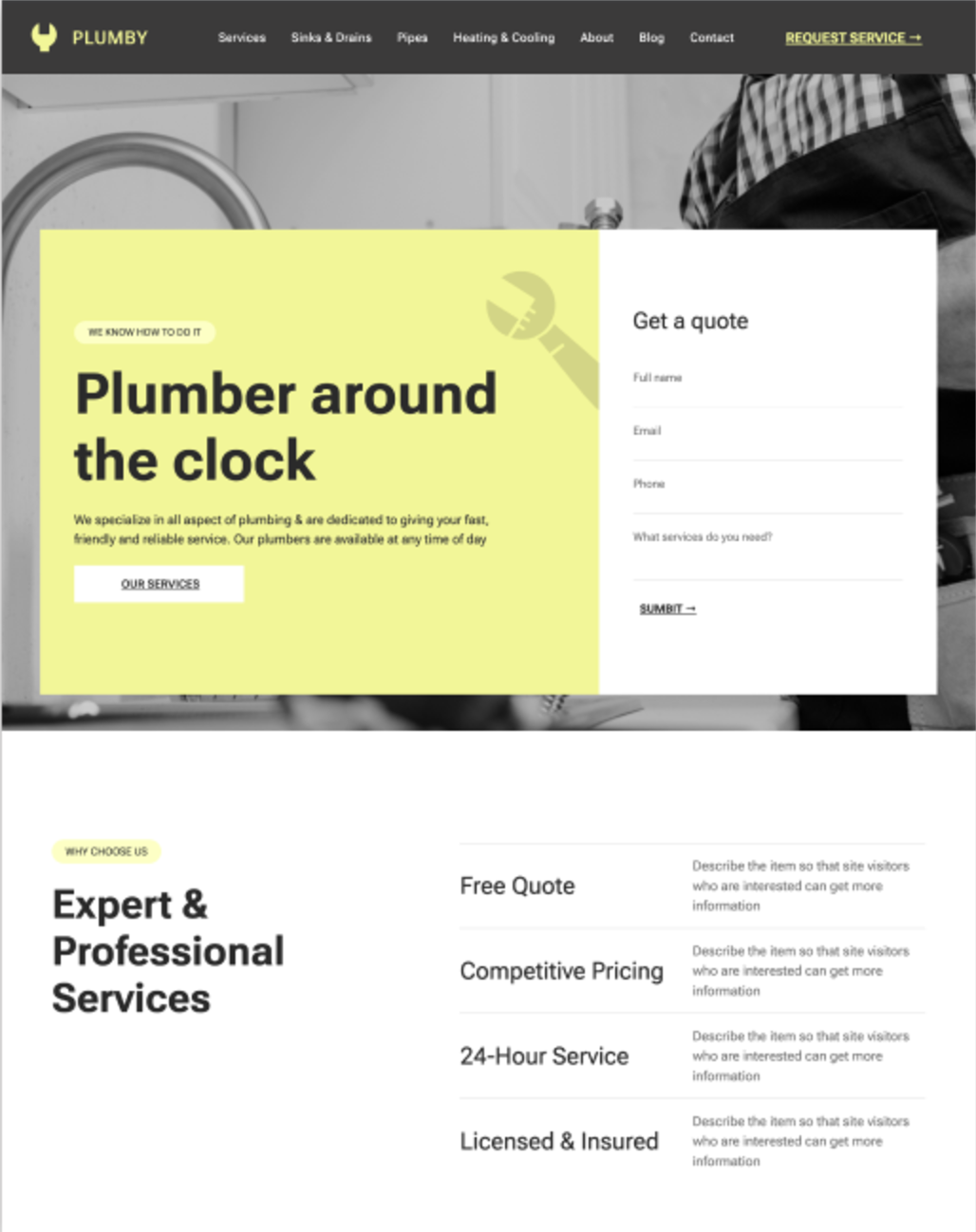 Plumber template preview