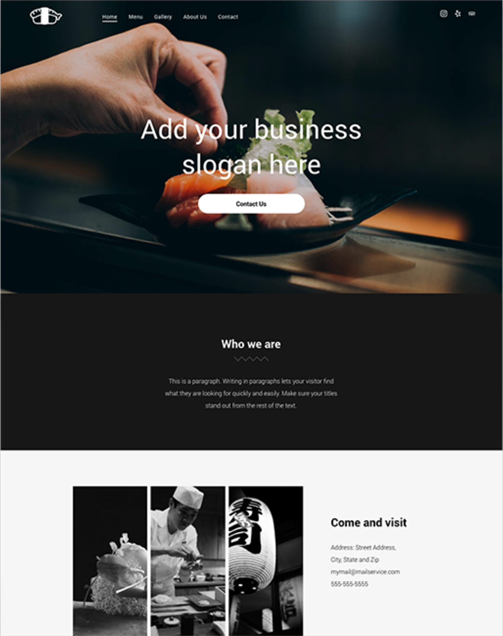 Restaurant template preview
